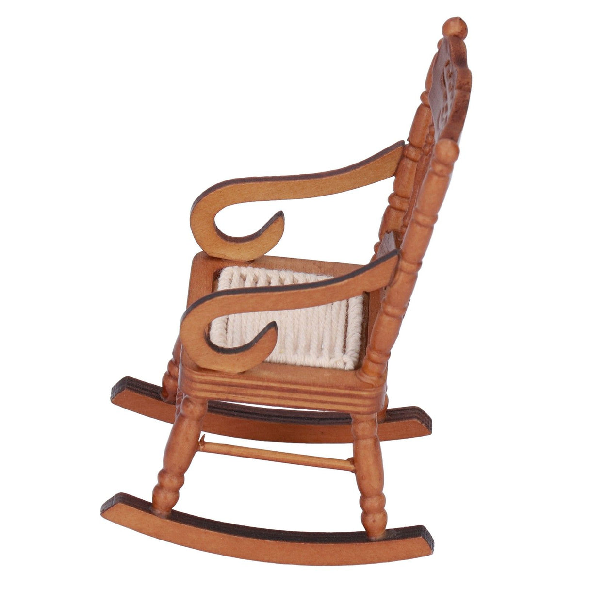 Dollhouse Miniature Chair Exquisite Details Bright Color Miniature Dollhouse Wooden Furniture for 1:12 DollhouseBrown