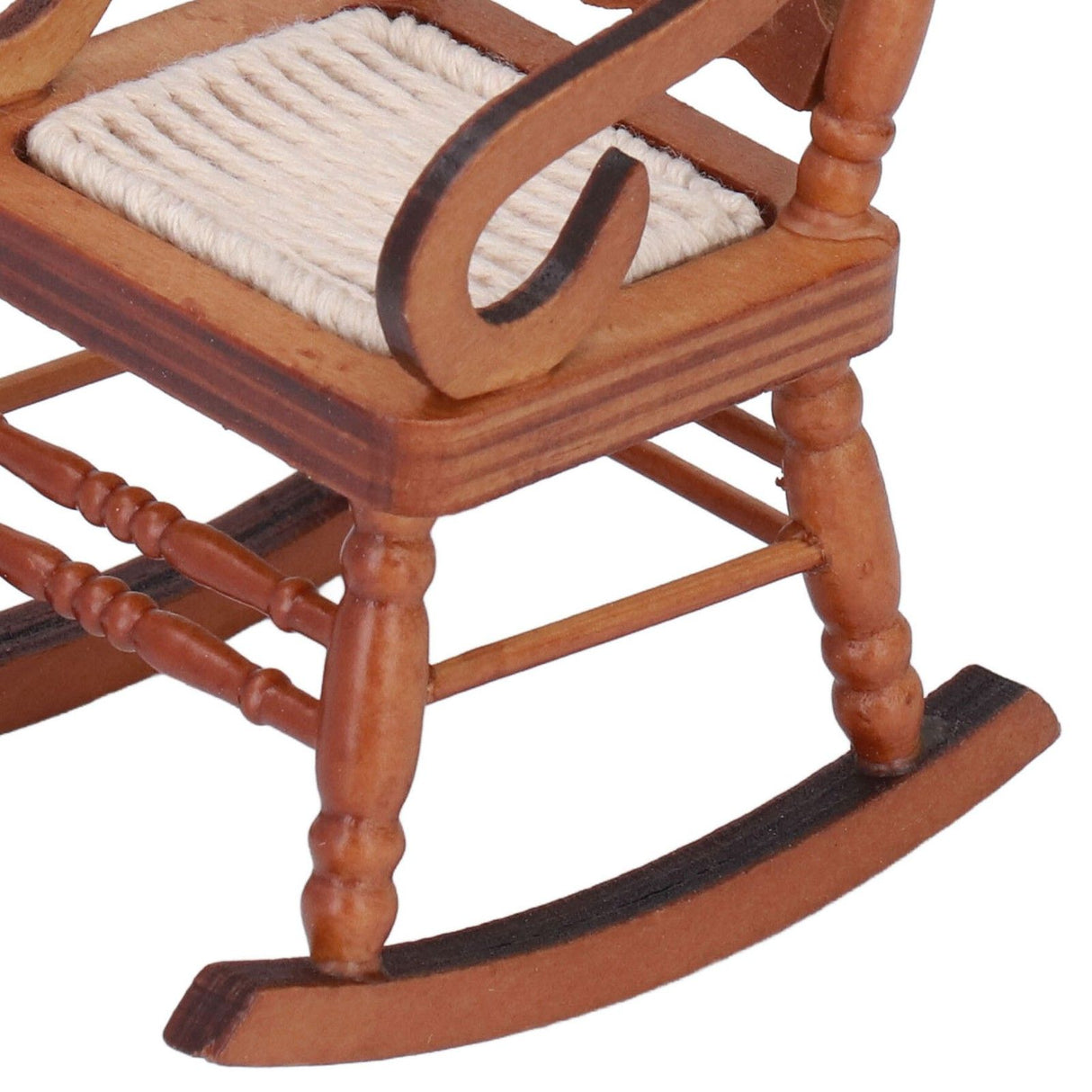 Dollhouse Miniature Chair Exquisite Details Bright Color Miniature Dollhouse Wooden Furniture for 1:12 DollhouseBrown
