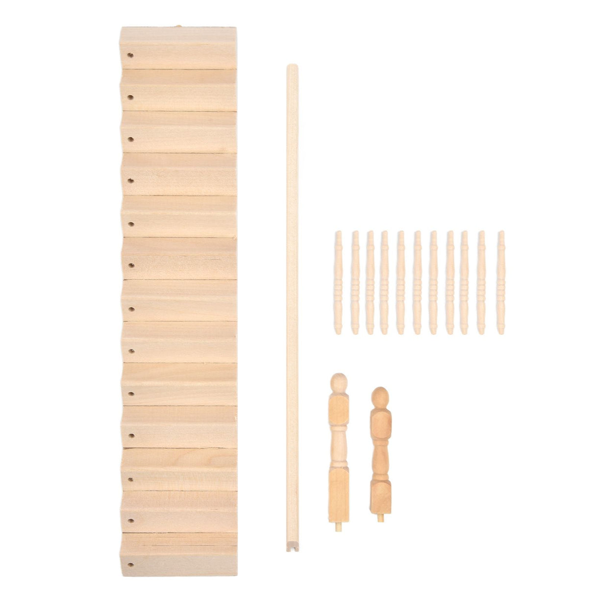 Doll House Stairs Glossy Rounded Corners Birch Material DIY Vivd Cute 1/12 Scale Miniature Staircase for CraftsRight