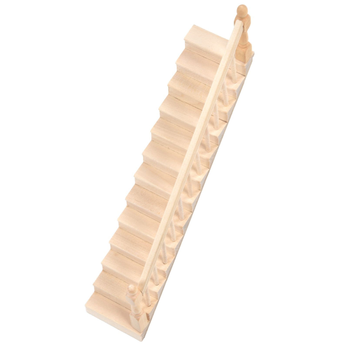 Doll House Stairs Glossy Rounded Corners Birch Material DIY Vivd Cute 1/12 Scale Miniature Staircase for CraftsRight