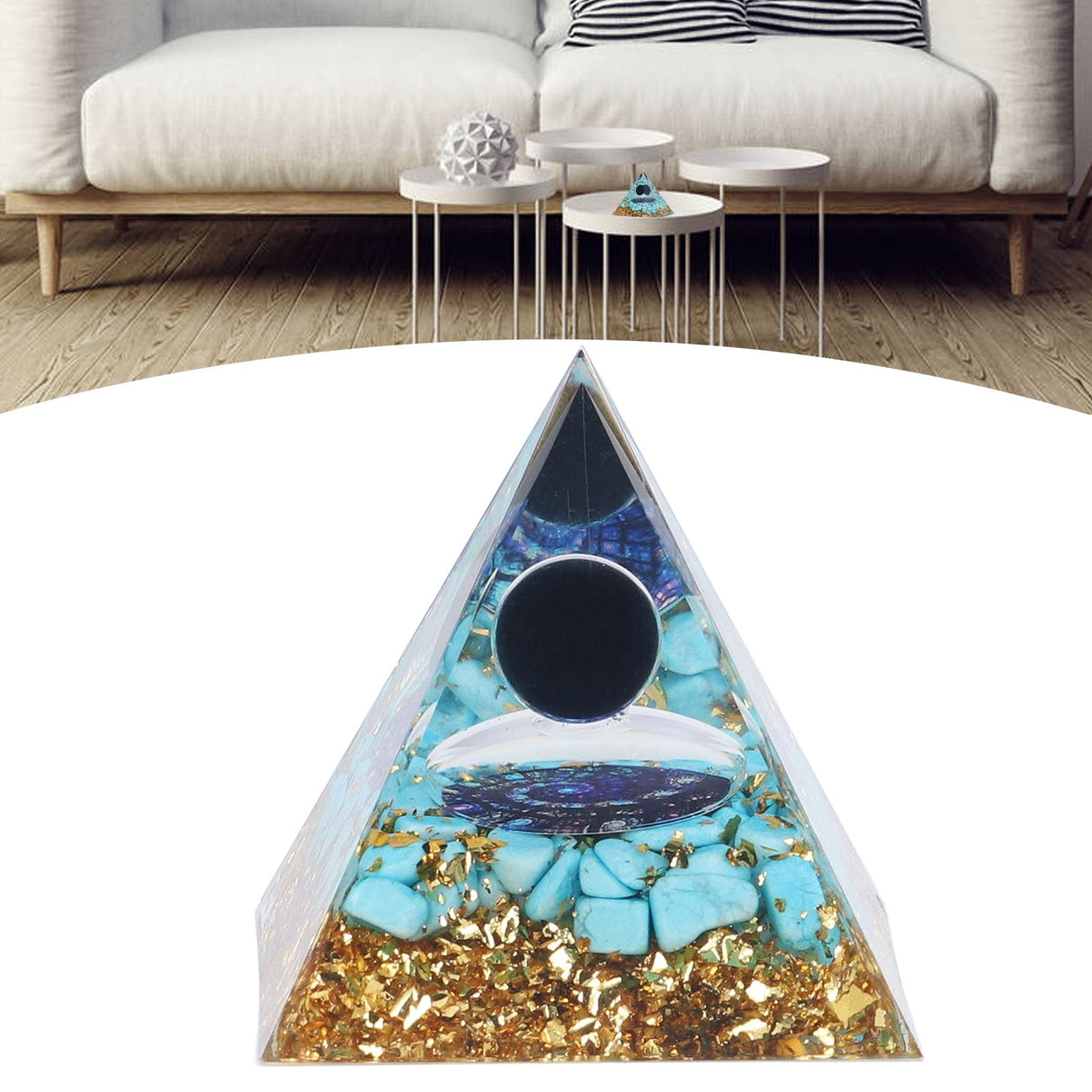 Orgone Pyramid Energy Healing Chakra Pyramid Promotes Mental Growth for Home Office Desktop Decoration