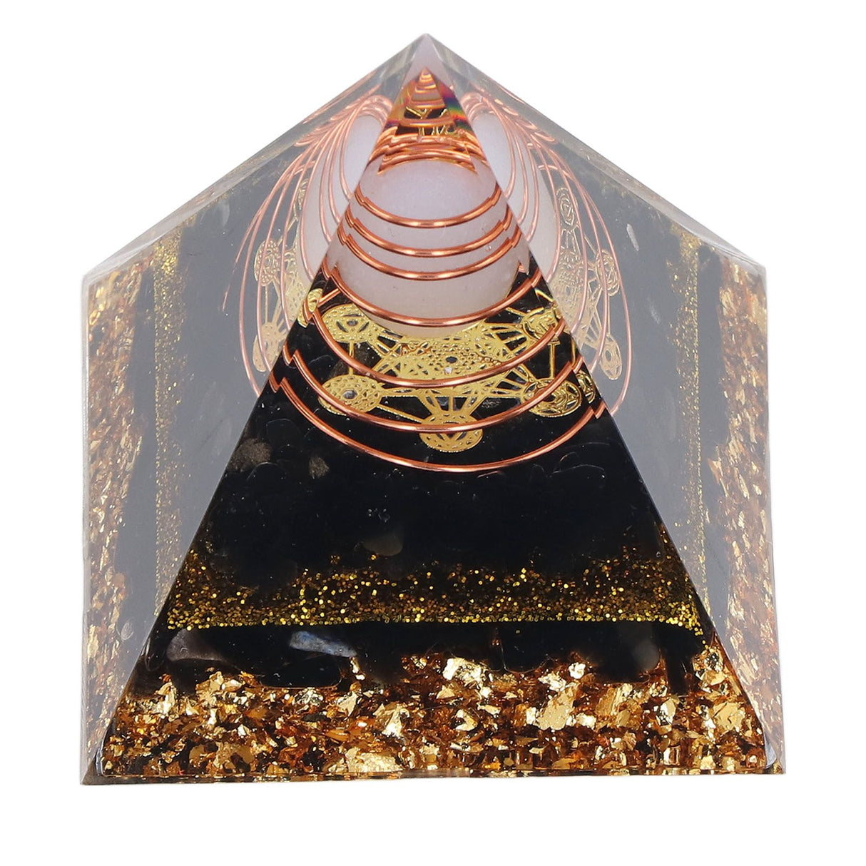 Orgone Pyramid Decorative Balancing Energy Power Stone Pyramid Ornament for Yoga Meditation Bedroom