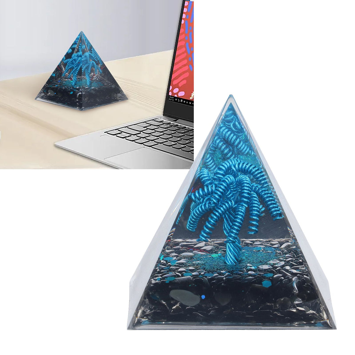 Orgone Pyramid Energy Generation Peaceful Exquisite Healing Energized Gemstones Pyramids for Home Offices Bedroom