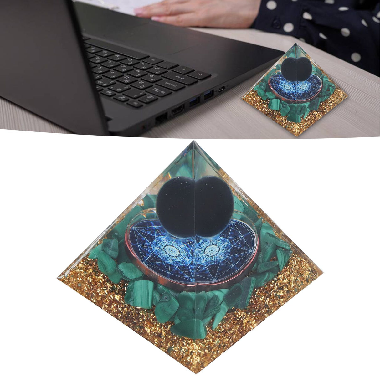 Orgone Pyramid Exquisite Healing Energized Gemstones Pyramids for Home Offices Bedroom