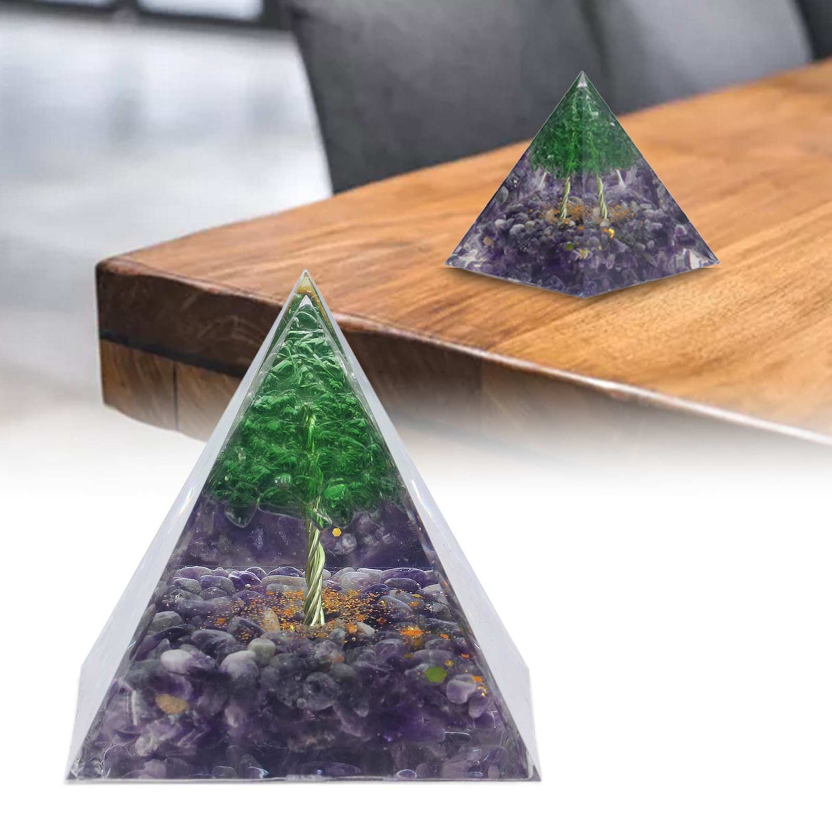 Crystal Pyramid Orgone Pyramid Home Handicraft Ornaments for Energy Healing Calmness