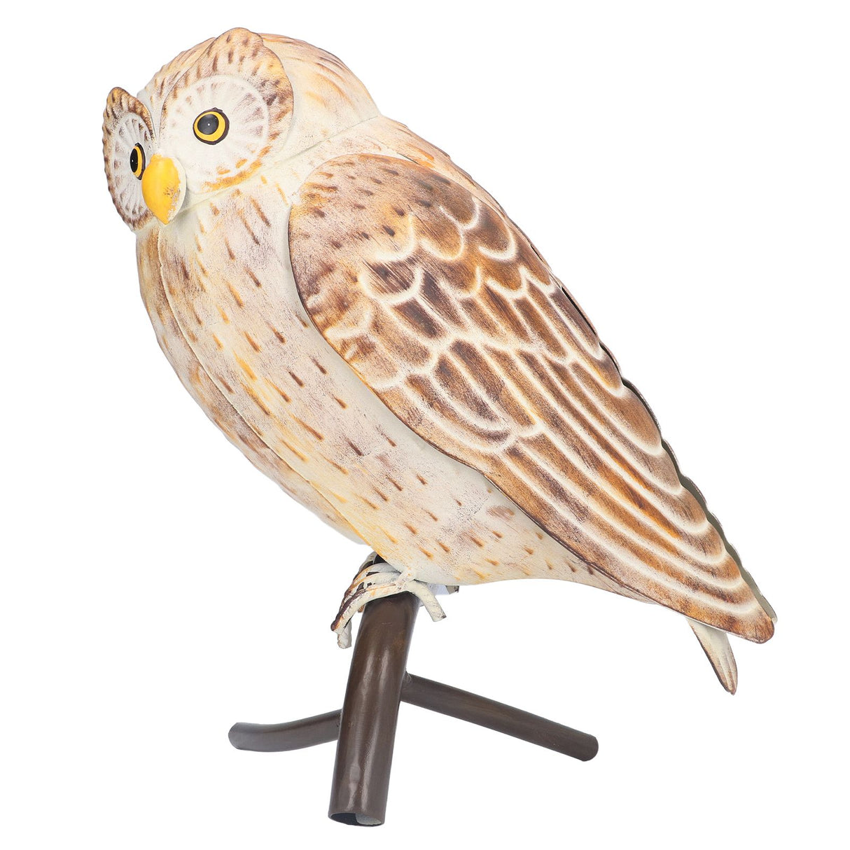 Owl Sculpture Iron Lifelike Decorative Desk Owl Statue Crafts Ornament for Garden Home Office