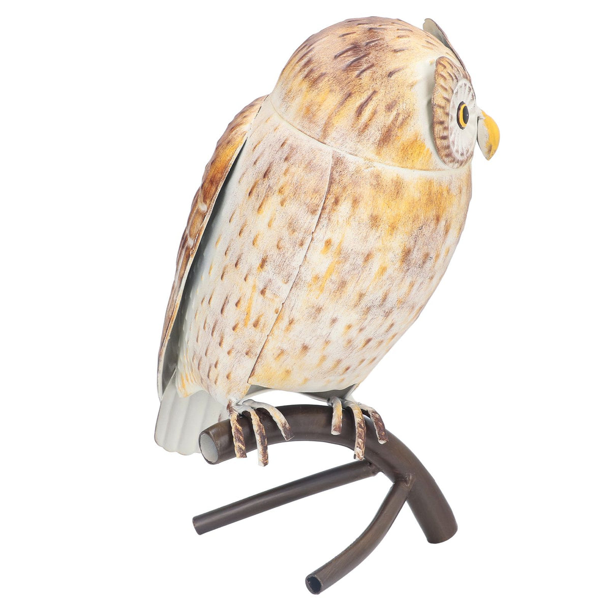Owl Sculpture Iron Lifelike Decorative Desk Owl Statue Crafts Ornament for Garden Home Office