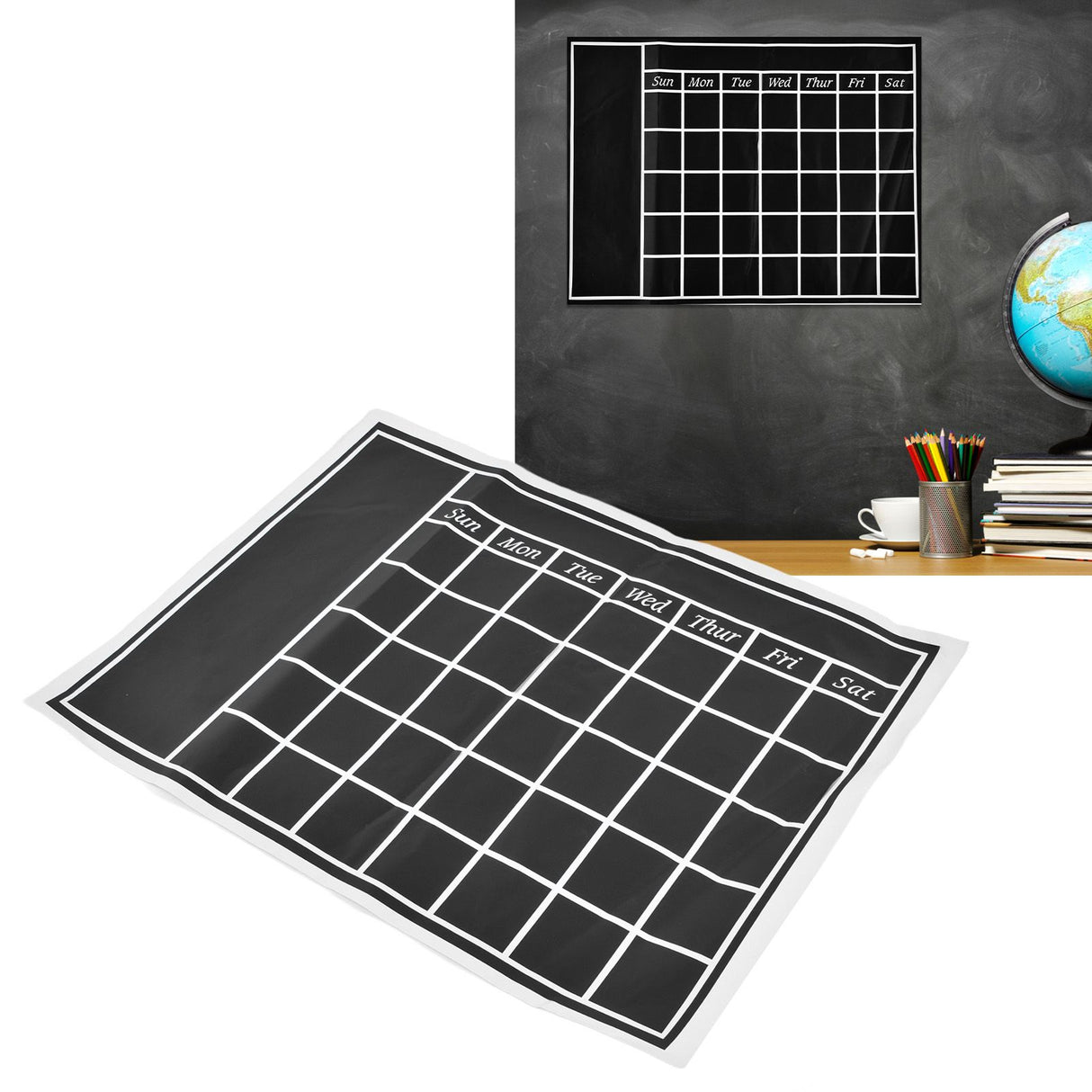 Blackboard Wall Sticker 45x60cm Removable Self Adhesive Waterproof PVC Chalkboard Calendar with Matte Texture for Home