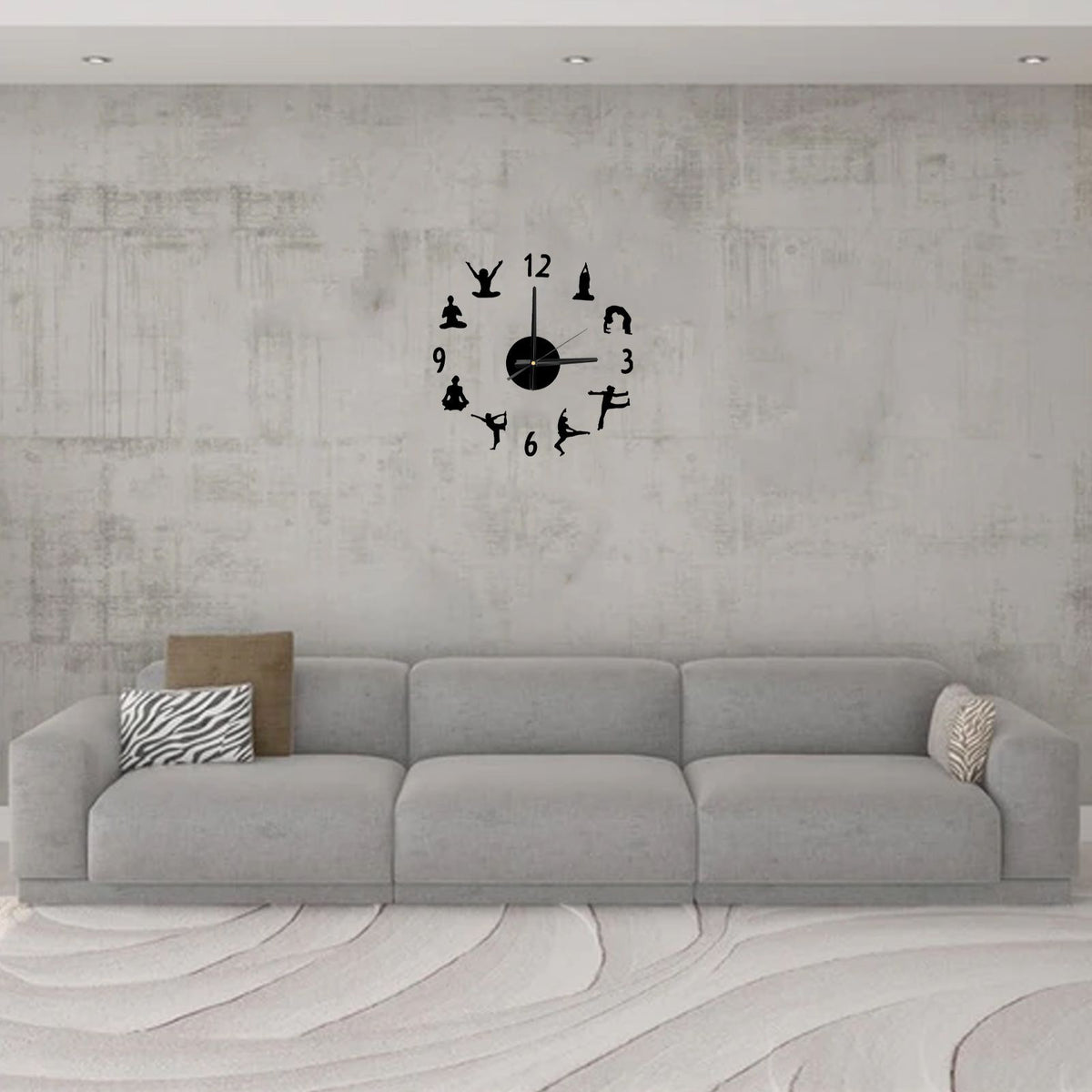 DIY Wall Clock Silent Stylish Decorative Frameless Hanging Clock for Living Room Office