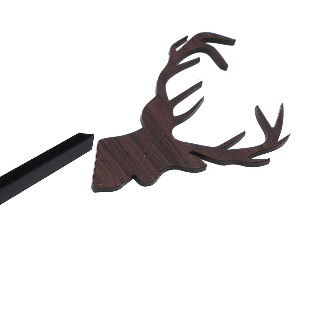 Frameless Wall Clock Deer Head 3D Effect Self Adhesive DIY Clock with Silent Movement for Living Room Bedroom Office