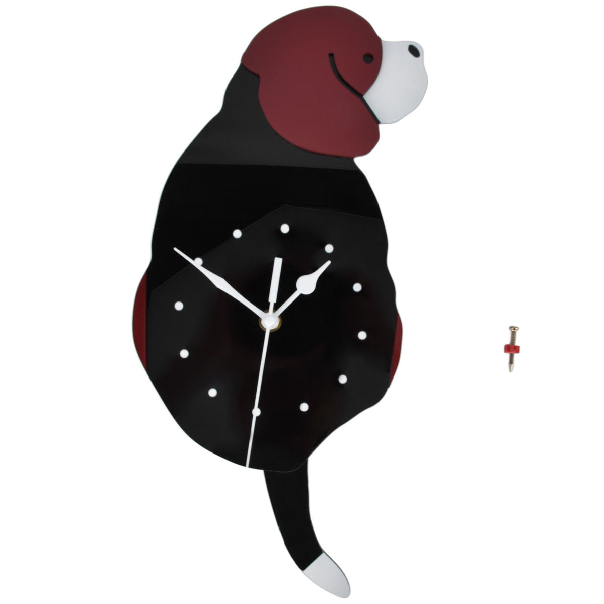 Wall Clock Swing Dog DIY Simple Fashion Silent Frameless Wall Clock With Swing Tail Home Office Decoration