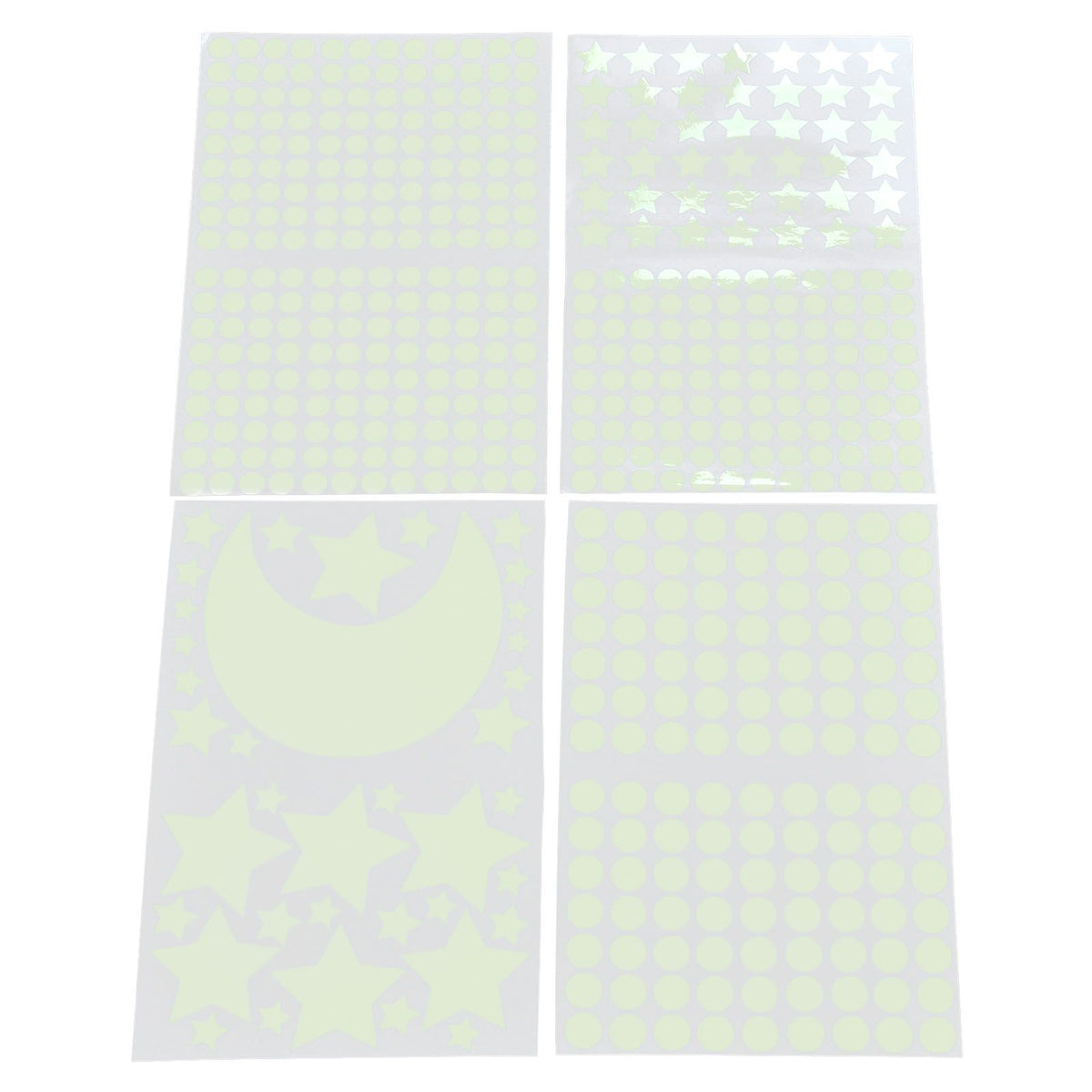 4Pcs Moon Star Wall Stickers Good Stickiness Warm Ambience Glowing Night Sky Sticker for Children's Room Dining Room