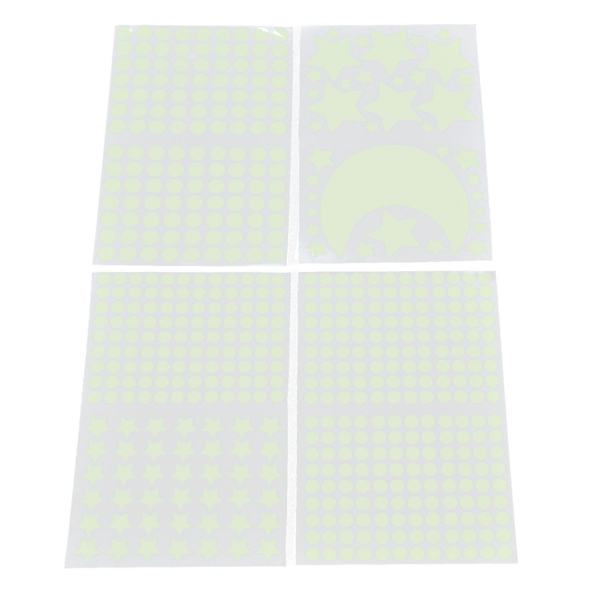 4Pcs Moon Star Wall Stickers Good Stickiness Warm Ambience Glowing Night Sky Sticker for Children's Room Dining Room