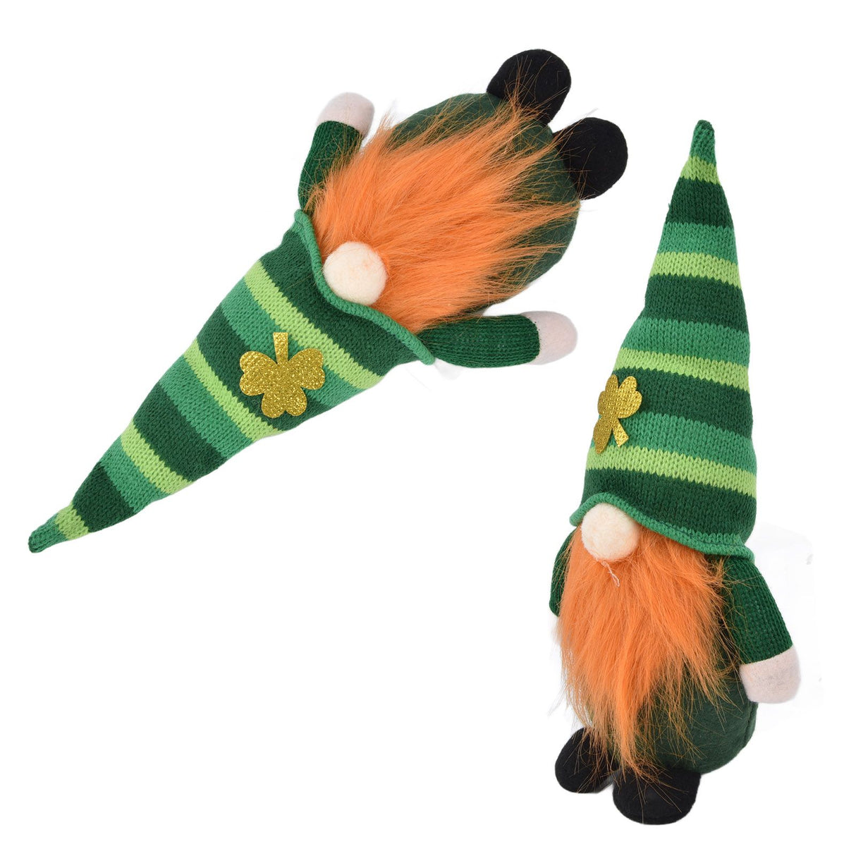 2pcs Gnomes Plush Representing Good Luck Expressing ST Patricks Day Feeling Irish Green Gnome Ornament for DecorationMale Style
