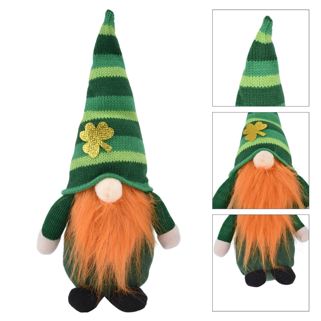 2pcs Gnomes Plush Representing Good Luck Expressing ST Patricks Day Feeling Irish Green Gnome Ornament for DecorationMale Style