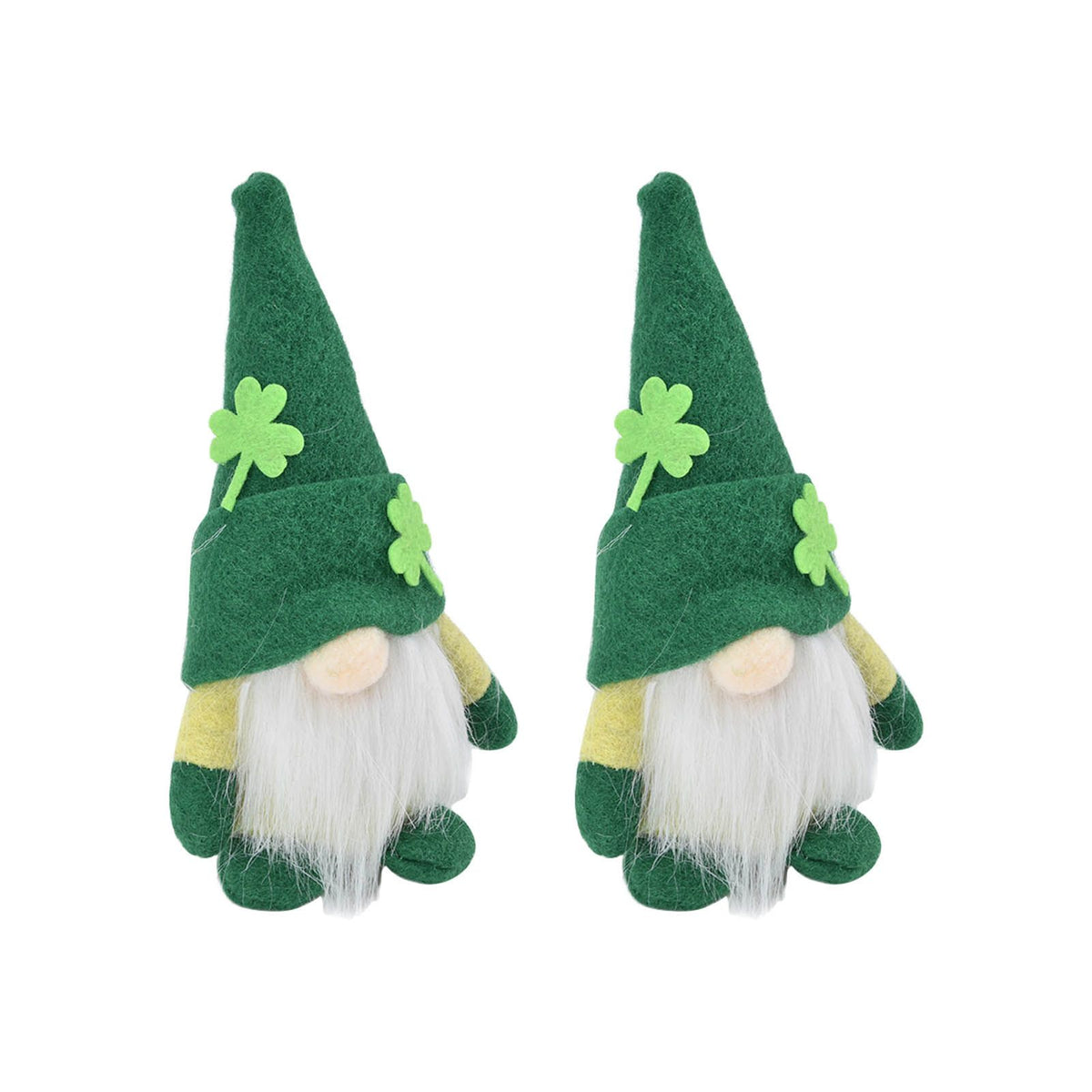 2pcs Gnomes Doll Handmade Cute Faceless Green Hat St. Patrick's Day Ornament Plush Dwarf Doll for Sofa Dining Table(Men's Style )