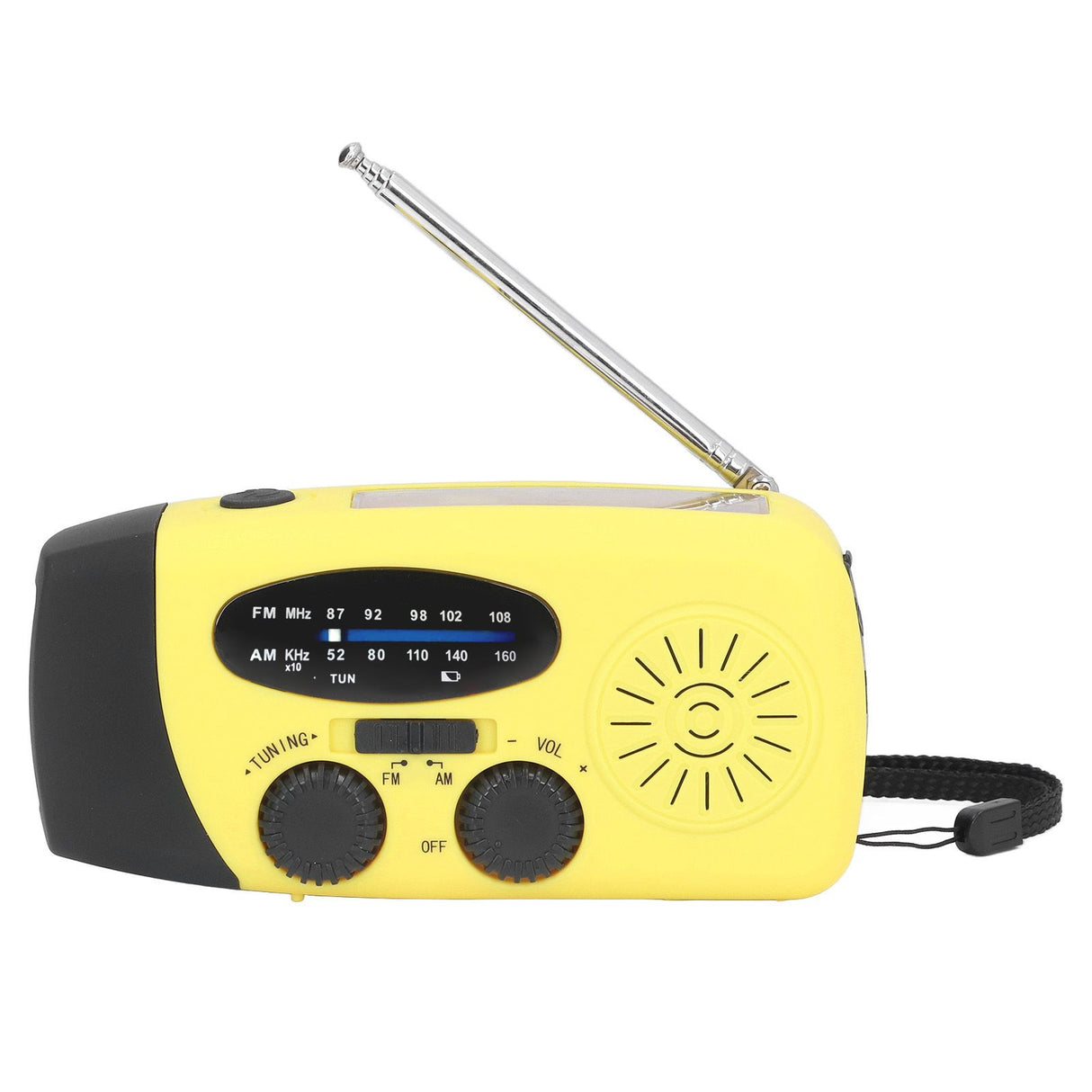 Hand Crank Solar Radio Multifunctional Emergency Radio LED Radio with Flashlight for Outdoor CampingYellow Europe