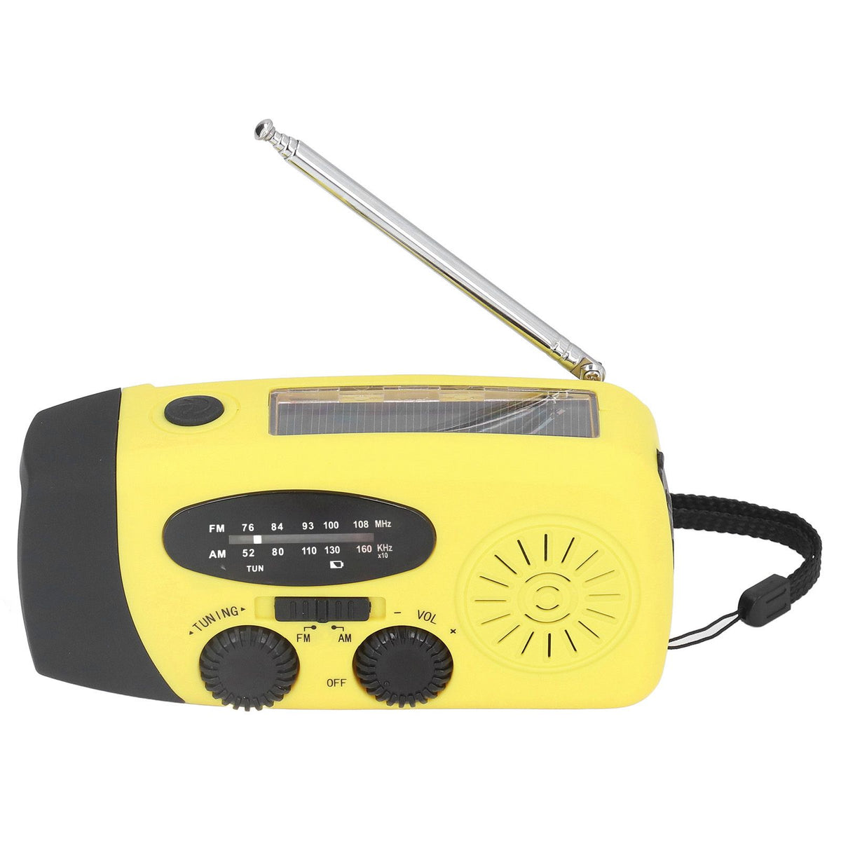 Hand Crank Solar Radio Multifunctional Emergency Radio LED Radio with Flashlight for Outdoor CampingYellow Japanese
