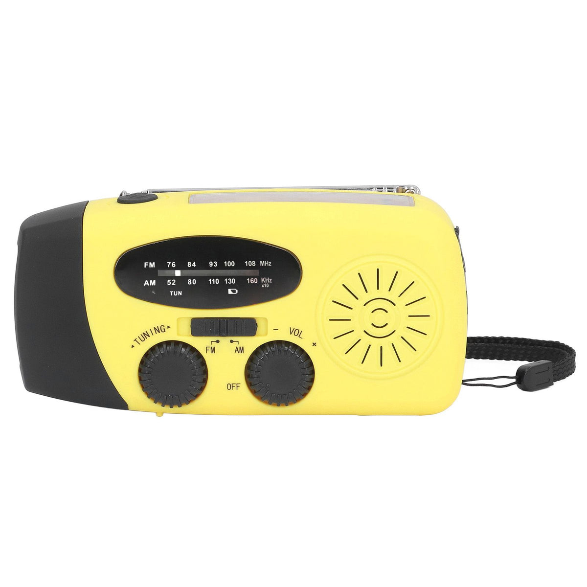 Hand Crank Solar Radio Multifunctional Emergency Radio LED Radio with Flashlight for Outdoor CampingYellow Japanese