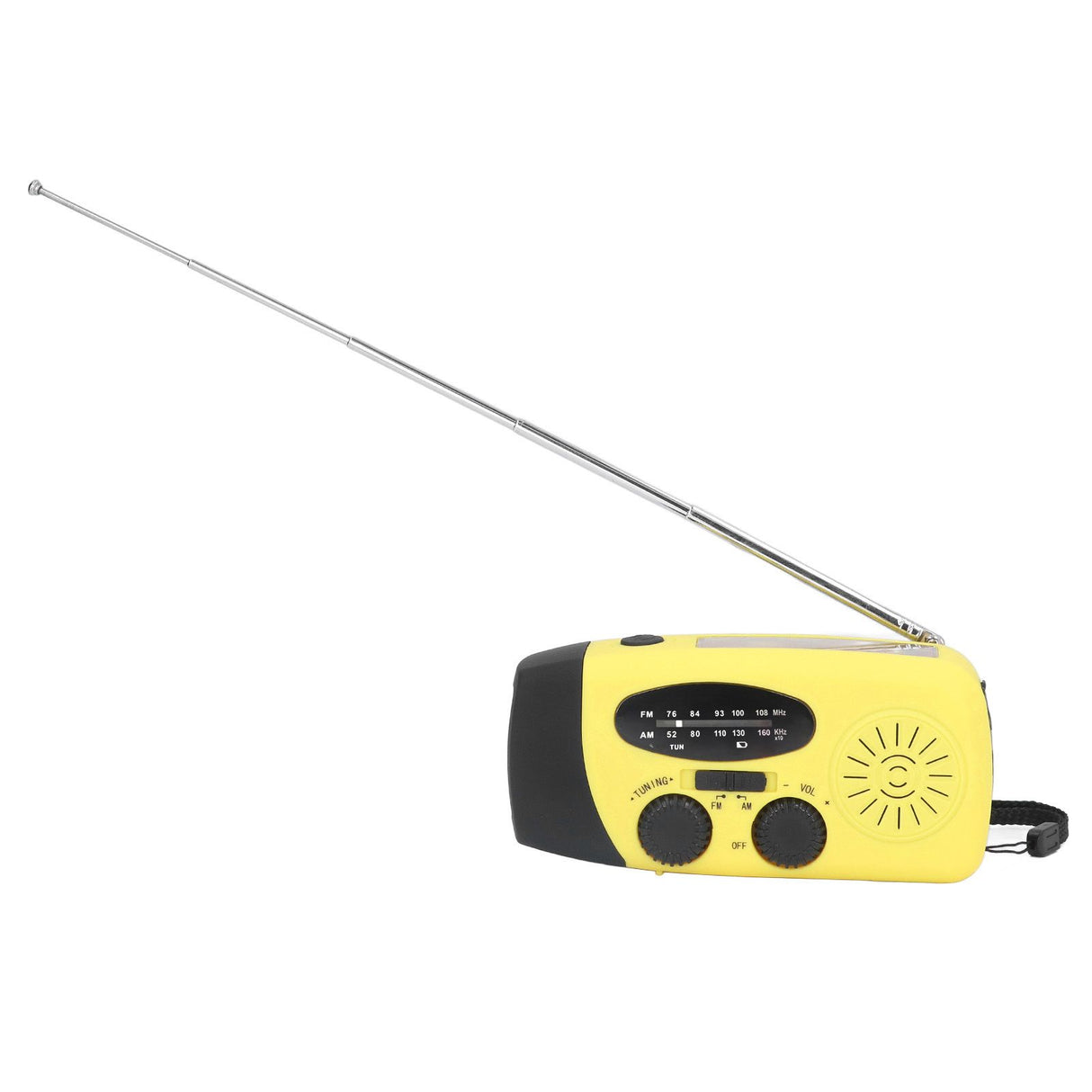 Hand Crank Solar Radio Multifunctional Emergency Radio LED Radio with Flashlight for Outdoor CampingYellow Japanese