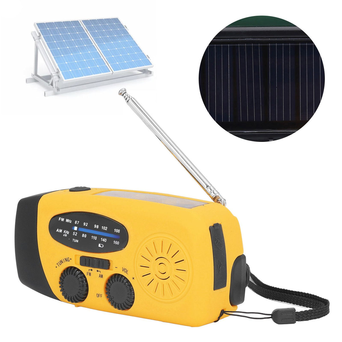 Hand Crank Solar Radio Multifunctional Emergency Radio LED Radio with Flashlight for Outdoor CampingOrange Europe