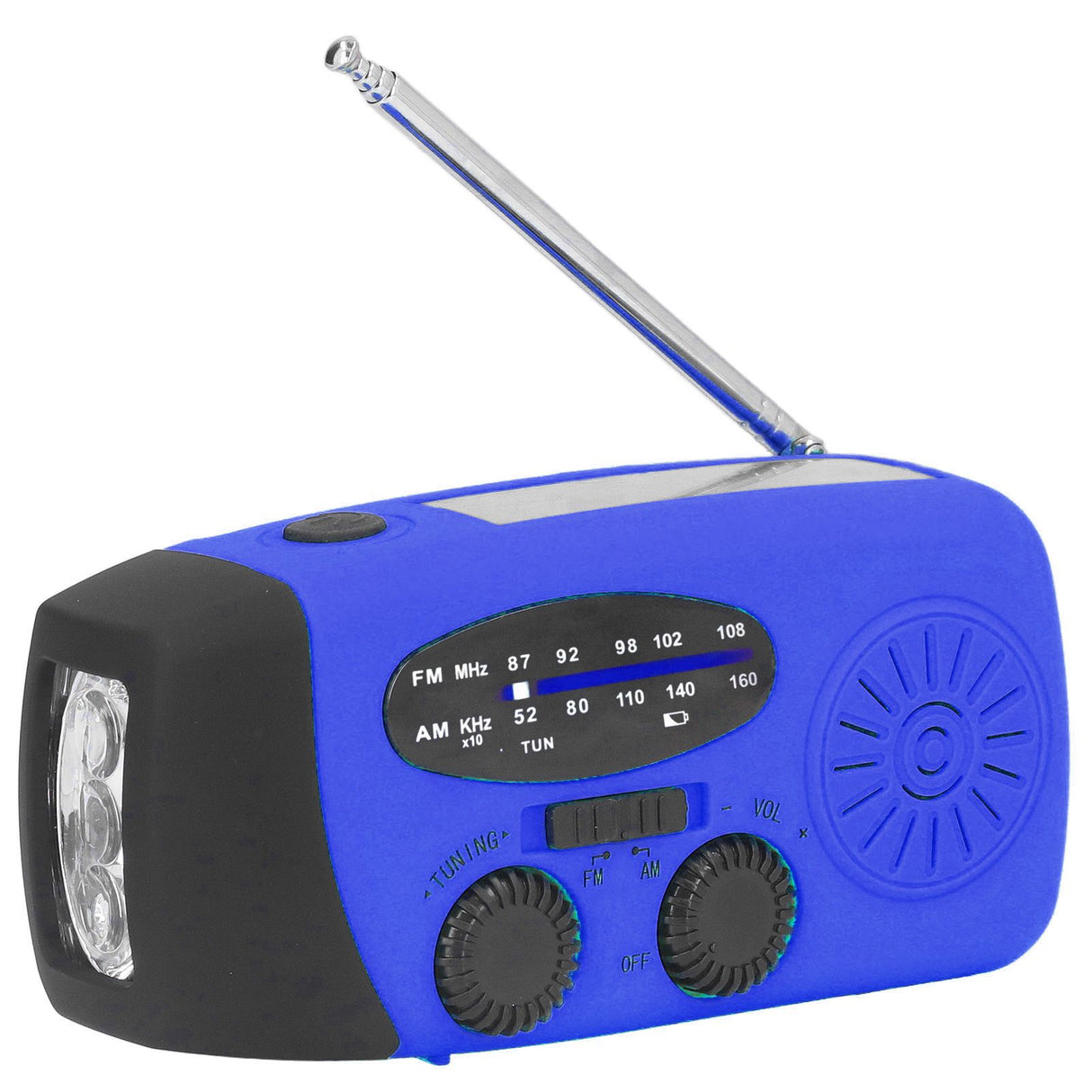 Hand Crank Solar Radio Multifunctional Emergency Radio LED Radio with Flashlight for Outdoor CampingBlue Europe
