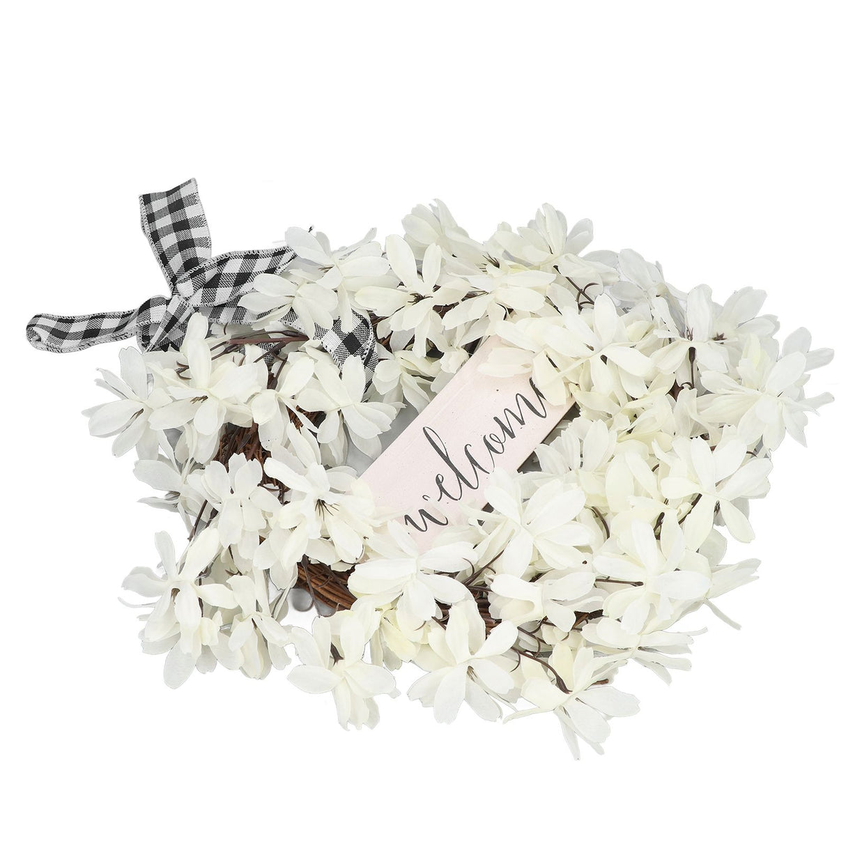 Imitation White Dogwood Wreath Simulation Vibrant Wreath Decoration for Home Door
