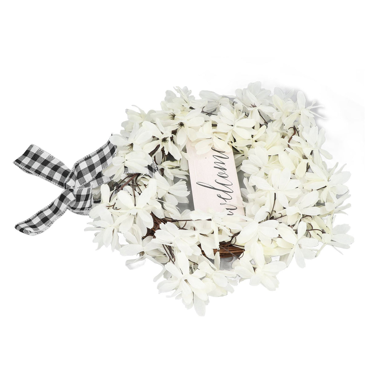 Imitation White Dogwood Wreath Simulation Vibrant Wreath Decoration for Home Door