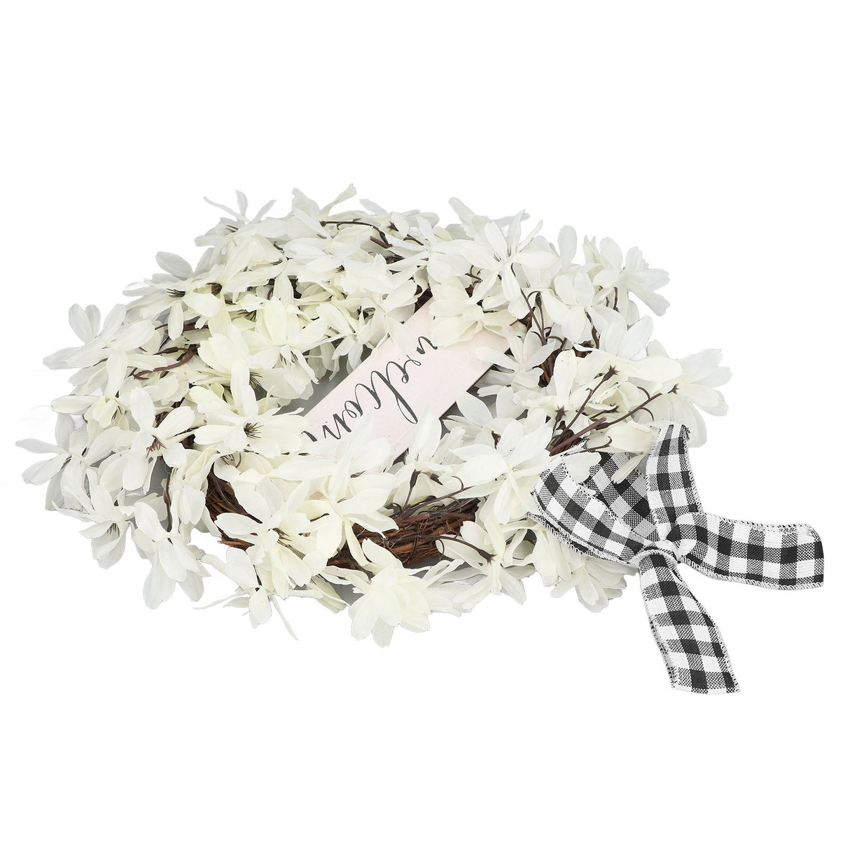 Imitation White Dogwood Wreath Simulation Vibrant Wreath Decoration for Home Door