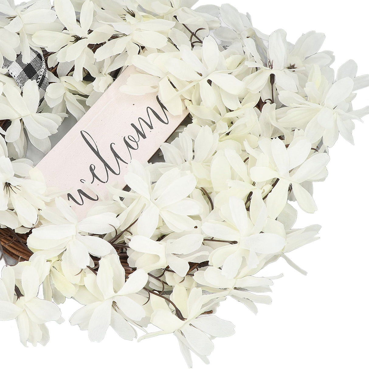 Imitation White Dogwood Wreath Simulation Vibrant Wreath Decoration for Home Door
