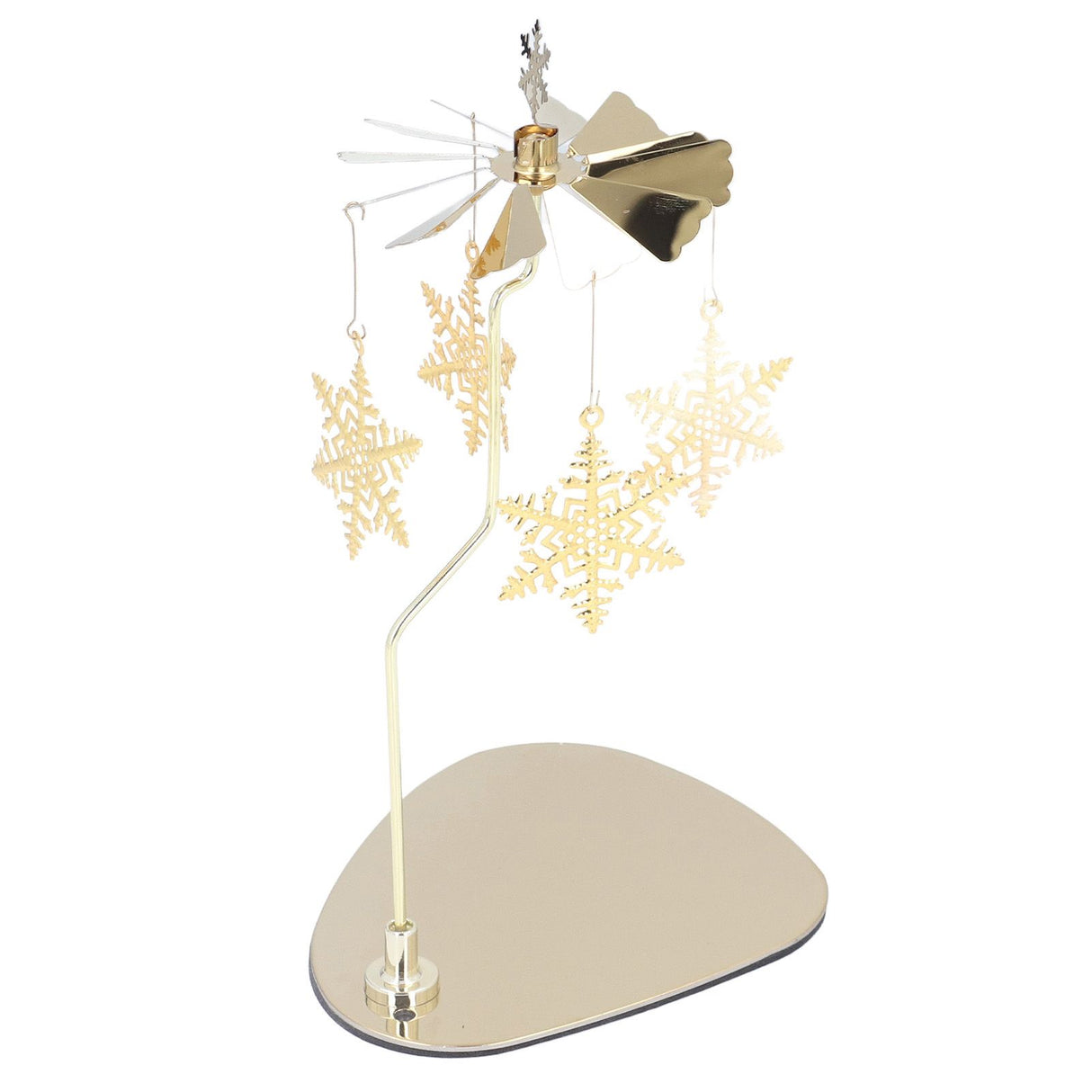 Candle Holder Round Triangle Tray Romantic European Style Stainless Steel Rotating Aromatherapy Wind Chime Candle Holder Snowflake