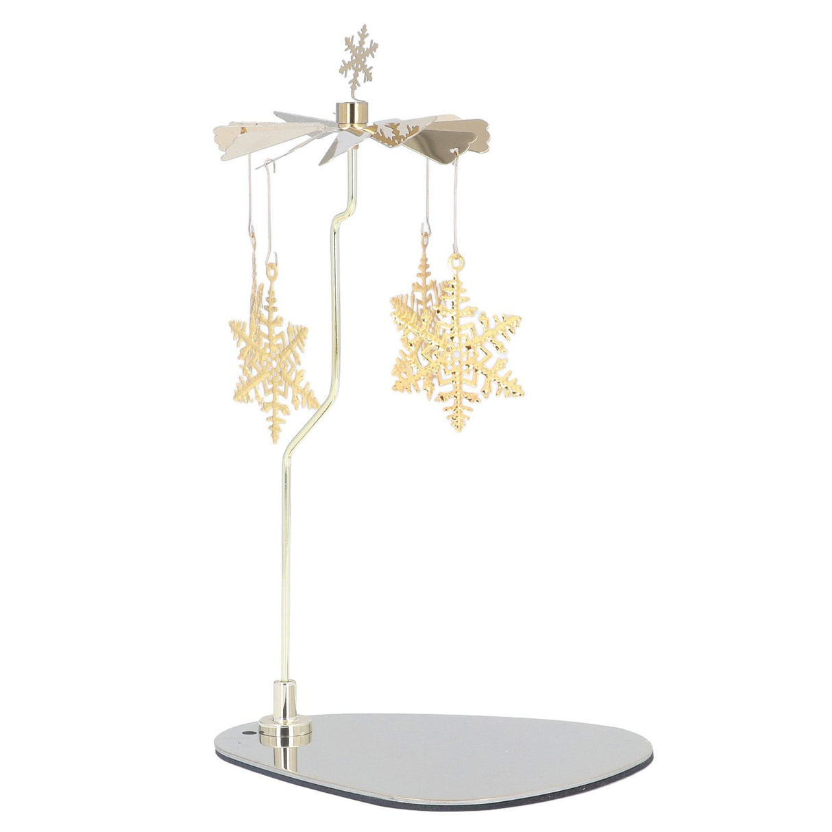 Candle Holder Round Triangle Tray Romantic European Style Stainless Steel Rotating Aromatherapy Wind Chime Candle Holder Snowflake
