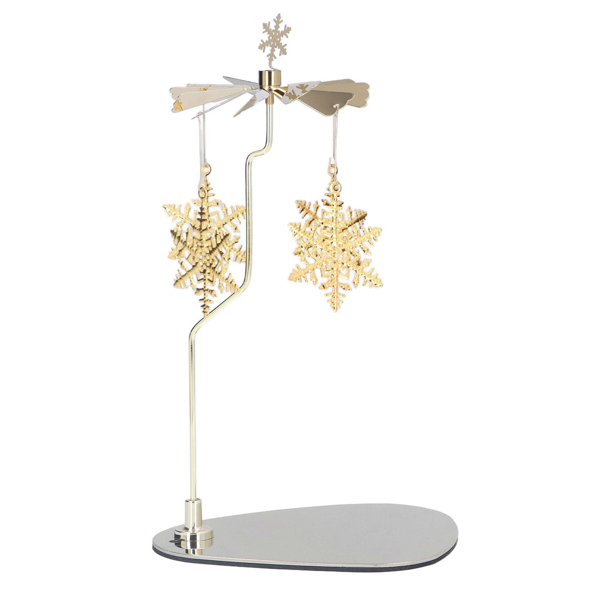 Candle Holder Round Triangle Tray Romantic European Style Stainless Steel Rotating Aromatherapy Wind Chime Candle Holder Snowflake