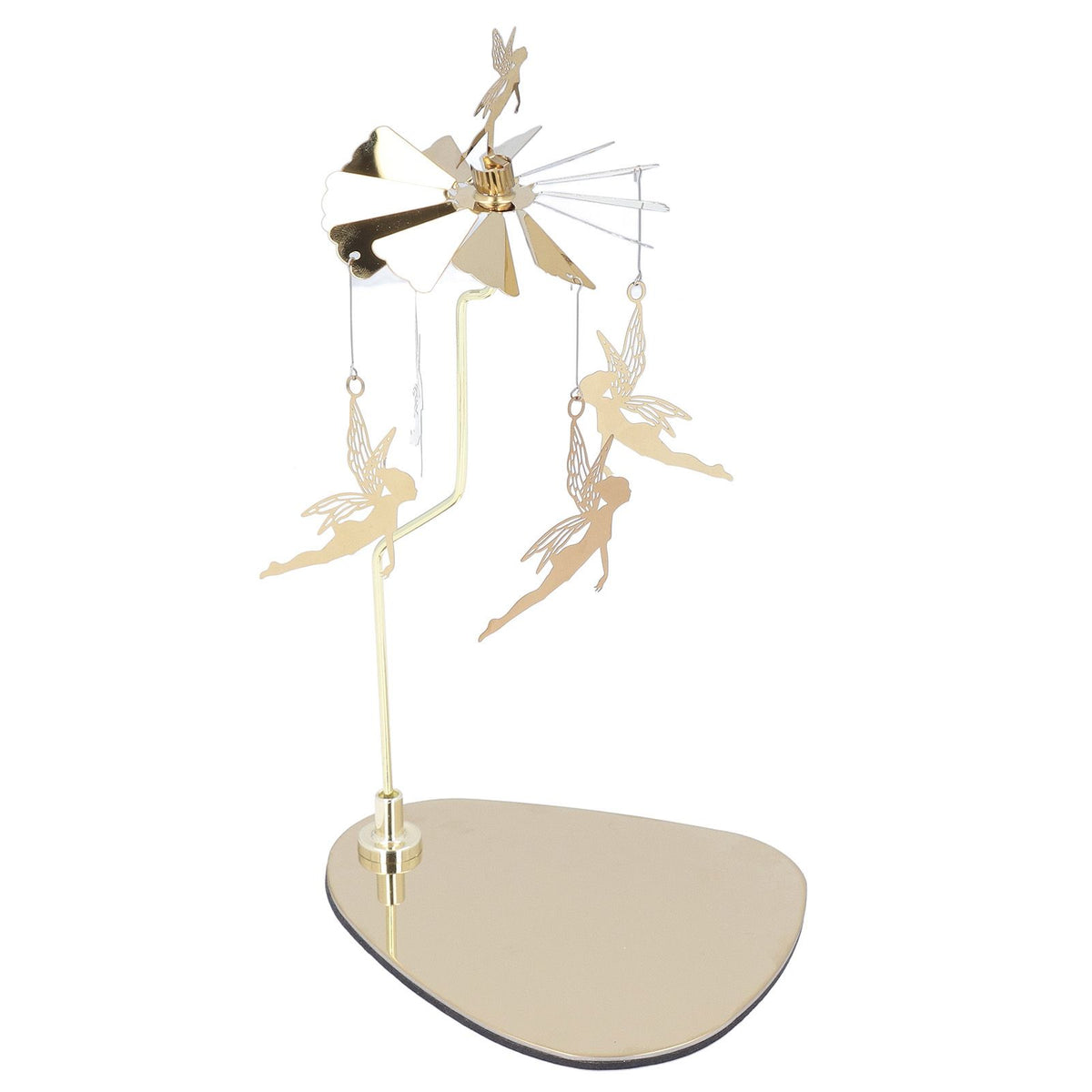 Candle Holder Round Triangle Tray Romantic European Style Stainless Steel Rotating Aromatherapy Wind Chime Candle Holder Little Fairy