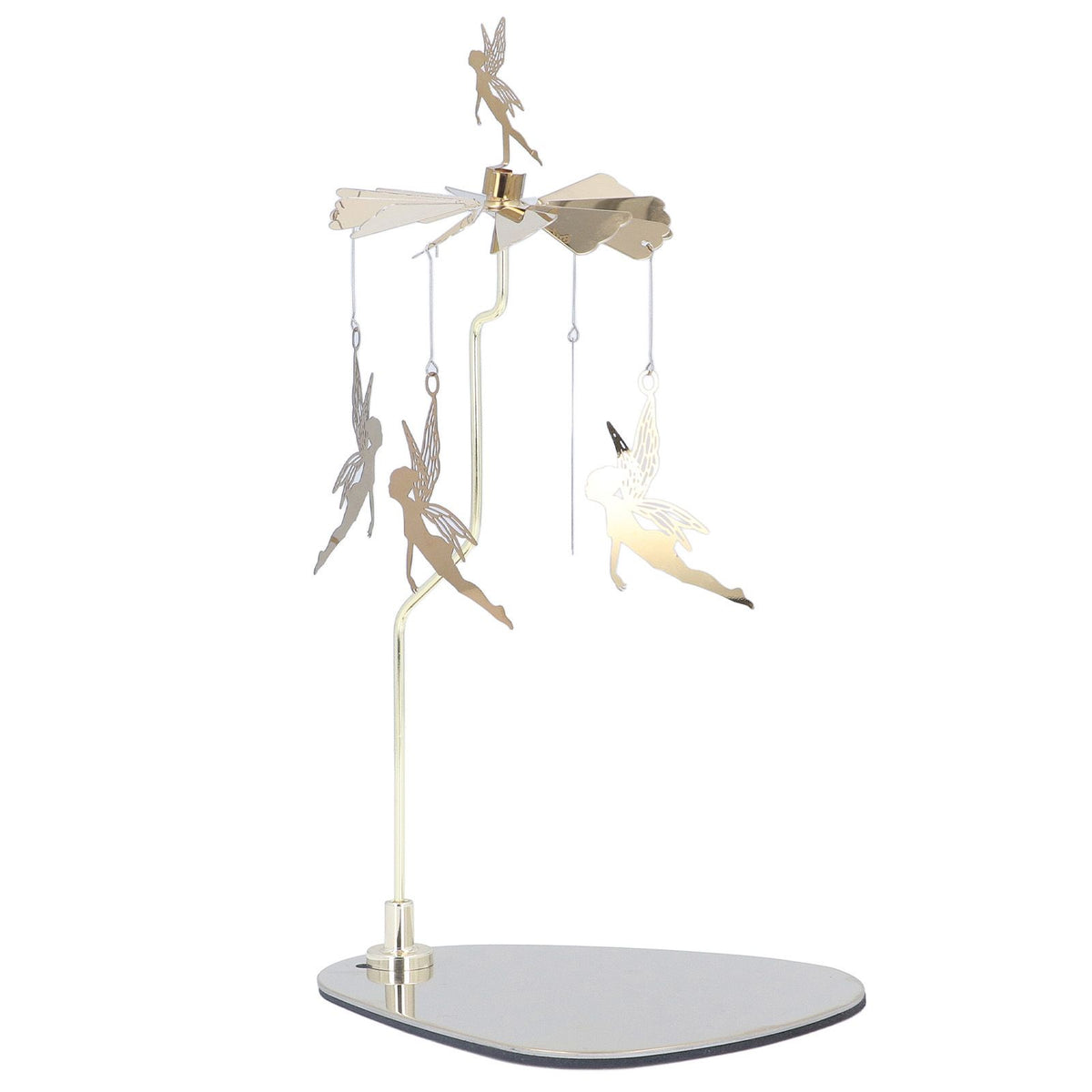 Candle Holder Round Triangle Tray Romantic European Style Stainless Steel Rotating Aromatherapy Wind Chime Candle Holder Little Fairy