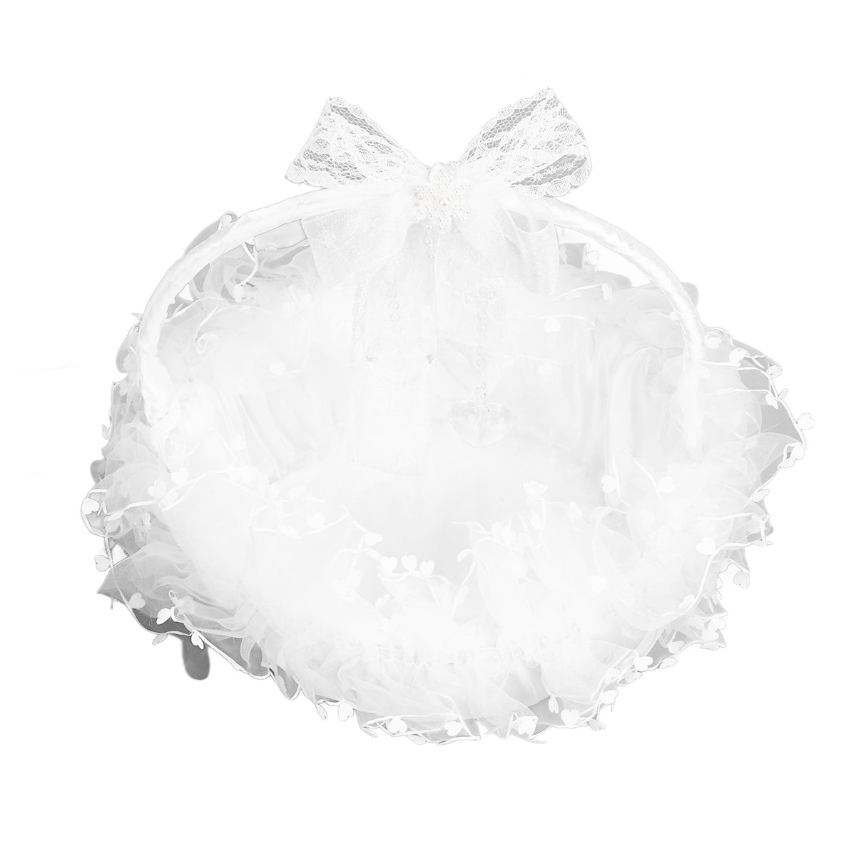 Flower Girl Basket Elegant Style Portable Durable Lace Material Wide Application Wedding Basket for Wedding Party