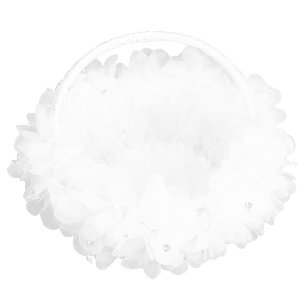 Wedding Flower Girl Basket Artificial Ostrich Feathers Lace Petal Western Wedding Flower Baskets for Wedding Party Photography Props