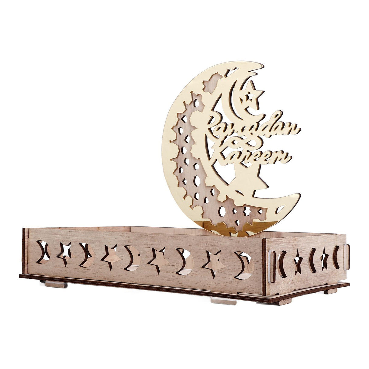 Food Tray Boxwood Dessert Holding Plate Party Serving Tableware with Eid Decoration for Dining Table