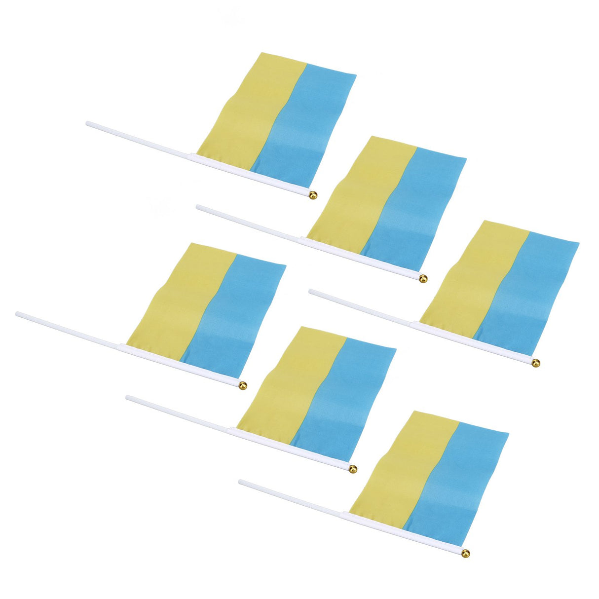 10 Set Ukraine Handheld Flags Mini Polyester Ukrainian Hand Waving Flag for Sporting Events Festive Decoration