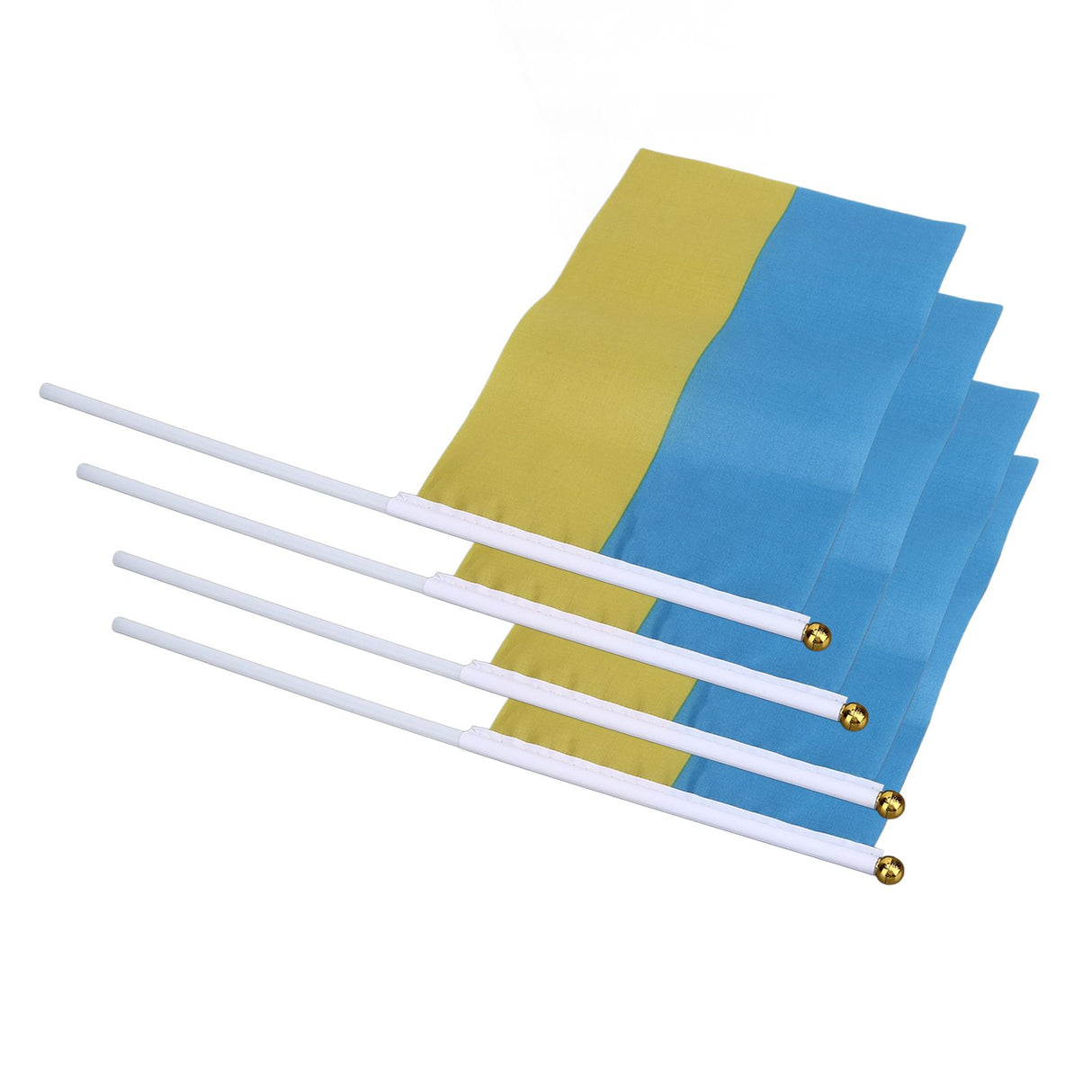 10 Set Ukraine Handheld Flags Mini Polyester Ukrainian Hand Waving Flag for Sporting Events Festive Decoration