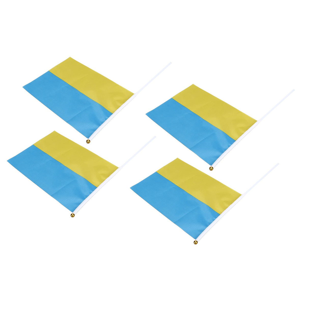 10 Sets Ukraine Handheld Flags Polyester Fade Resistant Mini Lightweight Ukraine Handheld Stick Flag 11.0-11.8x7.9in