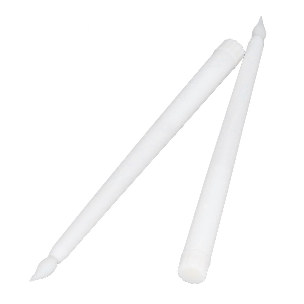 2pcs LED Taper Candles Battery Powered Flameless LED Candle Sticks for Festival Wedding Birthday Party White Shell