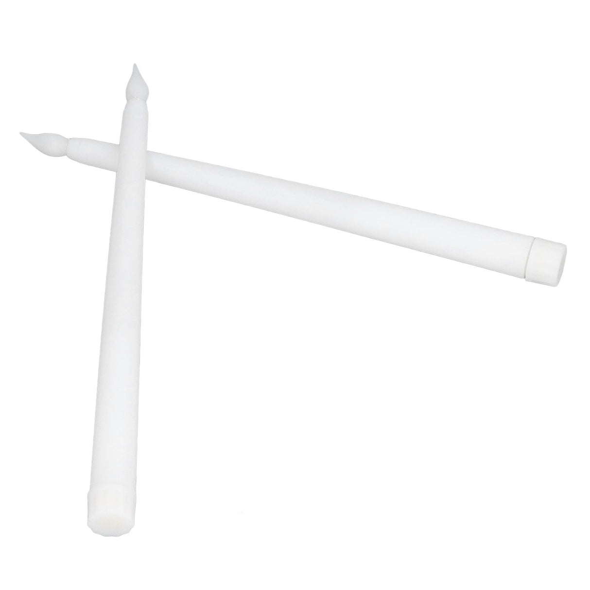 2pcs LED Taper Candles Battery Powered Flameless LED Candle Sticks for Festival Wedding Birthday Party White Shell