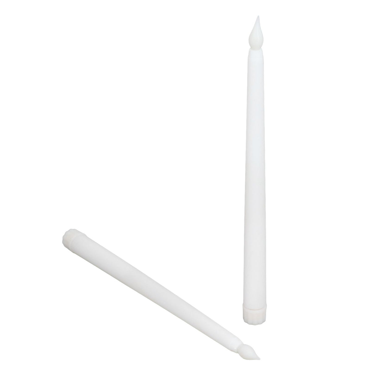 2pcs LED Taper Candles Battery Powered Flameless LED Candle Sticks for Festival Wedding Birthday Party White Shell