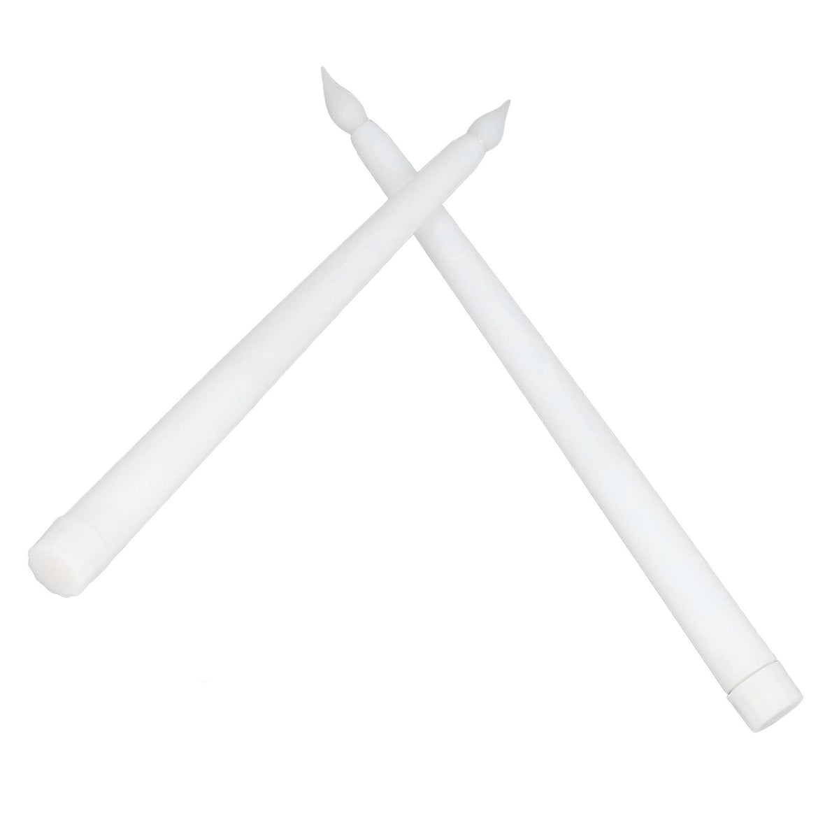 2pcs LED Taper Candles Battery Powered Flameless LED Candle Sticks for Festival Wedding Birthday Party White Shell