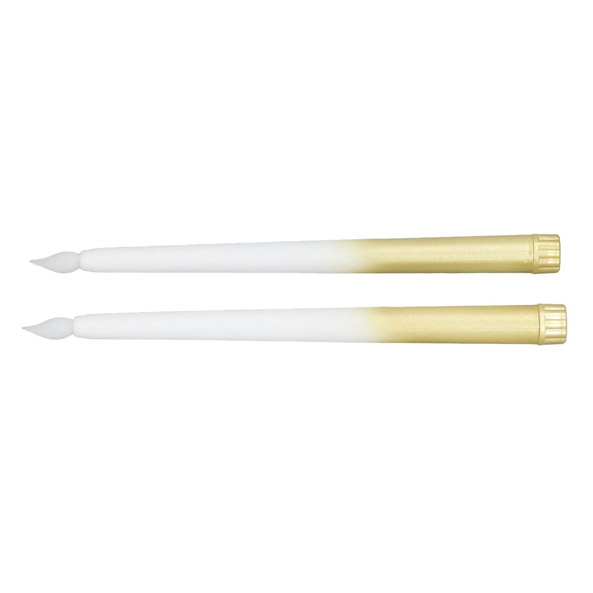 2pcs LED Taper Candles Battery Powered Flameless LED Candle Sticks for Festival Wedding Birthday Party Half Spray Gold