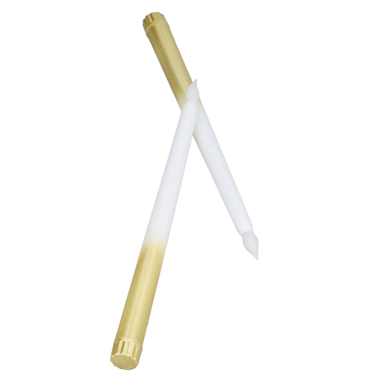 2pcs LED Taper Candles Battery Powered Flameless LED Candle Sticks for Festival Wedding Birthday Party Half Spray Gold
