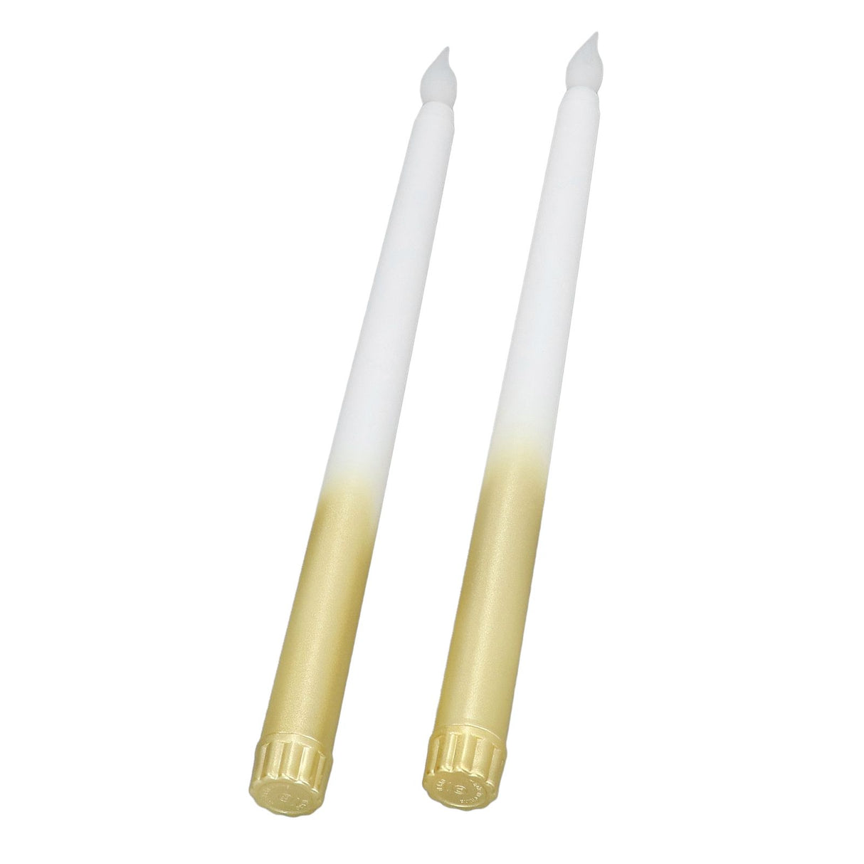 2pcs LED Taper Candles Battery Powered Flameless LED Candle Sticks for Festival Wedding Birthday Party Half Spray Gold