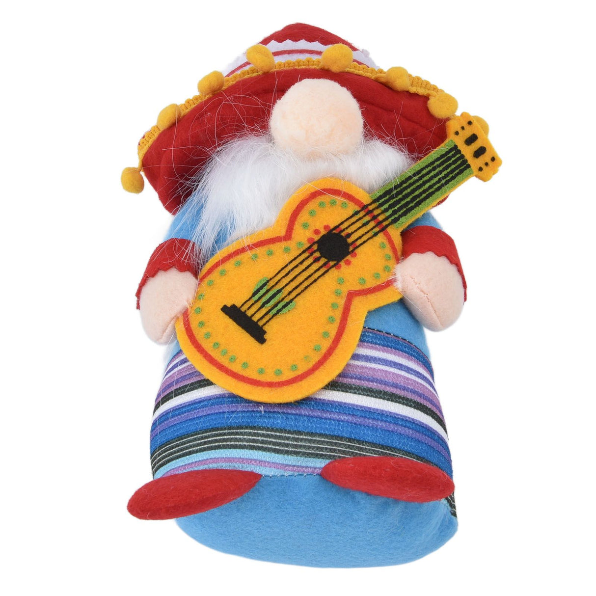 Dwarf Doll Cute Soft Lucky Prevent Fading Festival Gnomes with Musical Instruments for Halloween Props and Party Guitar Boy