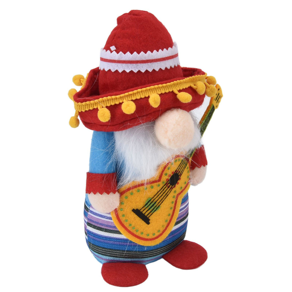 Dwarf Doll Cute Soft Lucky Prevent Fading Festival Gnomes with Musical Instruments for Halloween Props and Party Guitar Boy